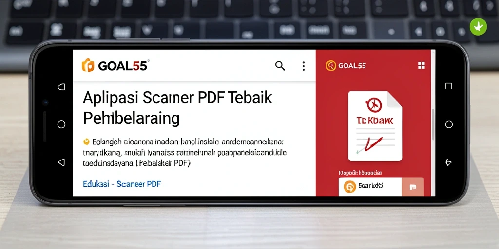 Antarmuka pengguna GOAL55 dengan fungsi Scanner PDF yang intuitif.