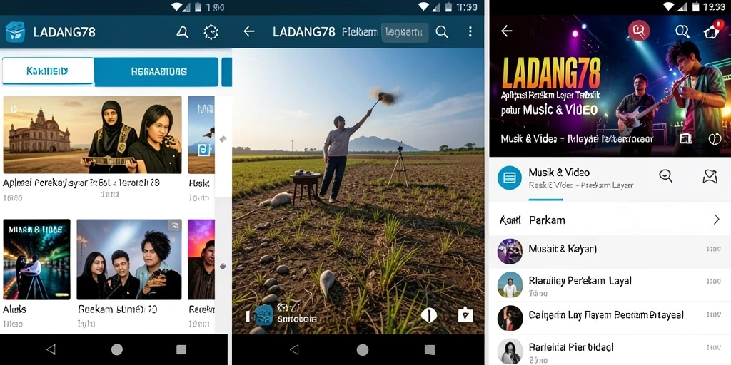 Antarmuka pengguna aplikasi LADANG78 saat merekam layar dengan berbagai fitur.