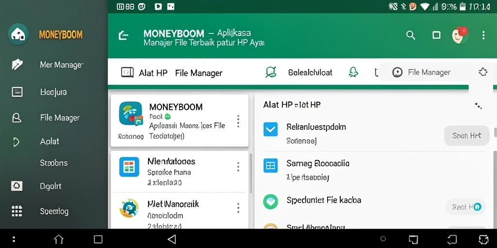 Tampilan antarmuka MONEYBOOM untuk pengelolaan file yang efisien.