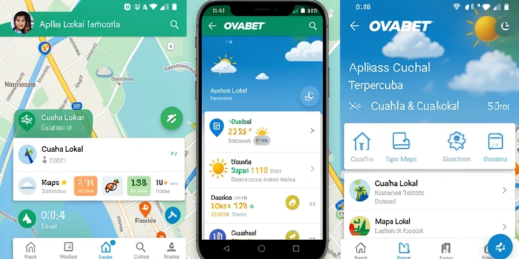 Antarmuka OVABET menampilkan informasi cuaca lokal yang jelas dan ringkas.