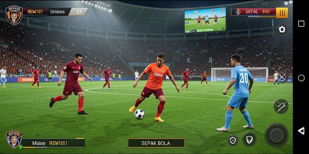 Antarmuka permainan sepak bola yang menarik dan intuitif.