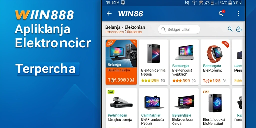 Tampilan antarmuka aplikasi WIN88 untuk belanja elektronik.